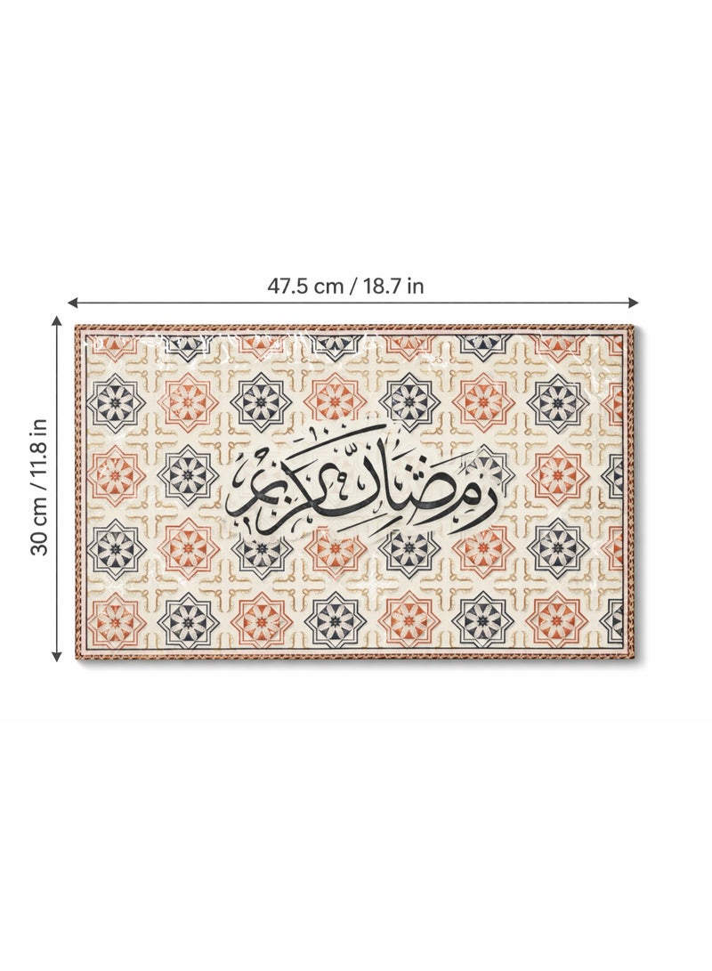 طقم 12 قطعة مفرش صينية مستطيل 47.5×30 سم – ديكور منزلي وديكور رمضاني بطباعة إسلامية فاخرة - Image 2